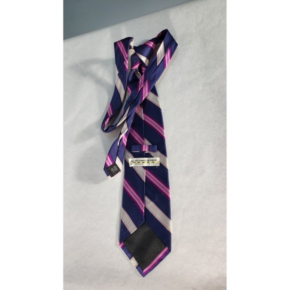 Allyn St. George Striped Necktie Business Career Party Fashion Accessory - Picture 4 of 4
